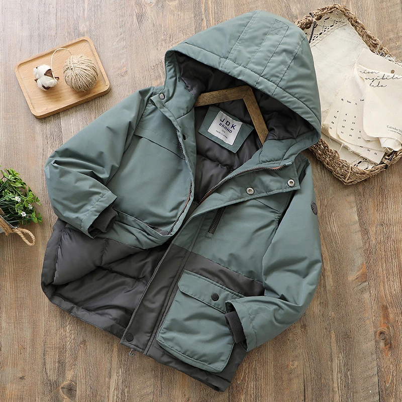 儿童冬季加厚工装大口袋中大童棉服外套   5998