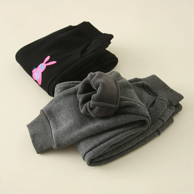 儿童冬季加绒加厚刺绣兔子中大童休闲运动卫裤    2283