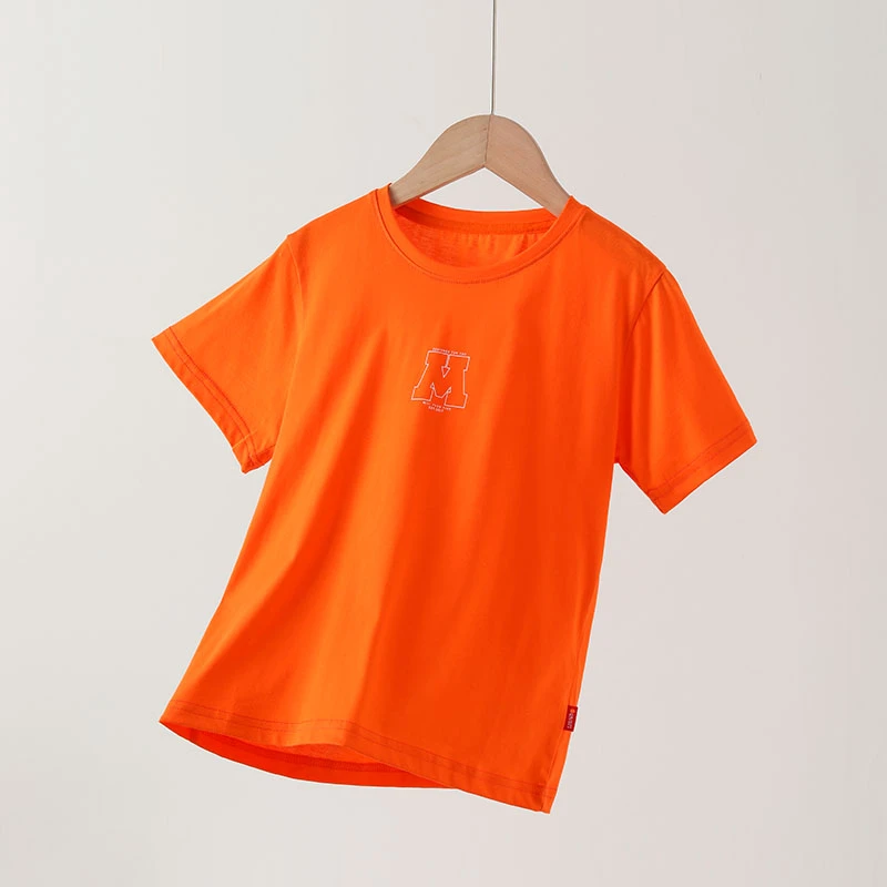 品牌实体订单！  夏季儿童印花字母M中大童圆领短袖T恤   1060