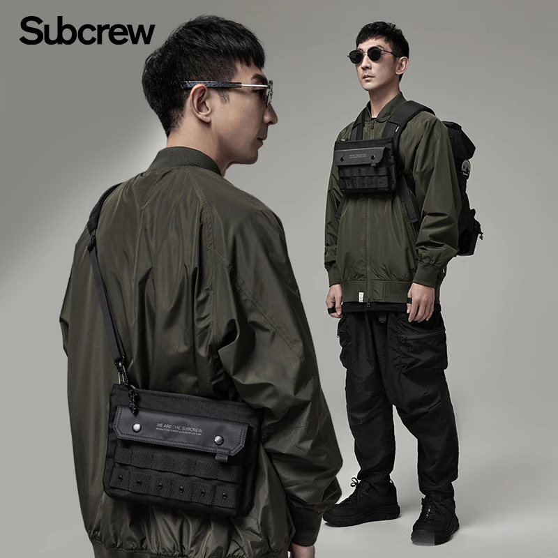 Subcrew单肩包潮牌男士个性信封包防泼水可拆卸肩带ins男士斜挎包