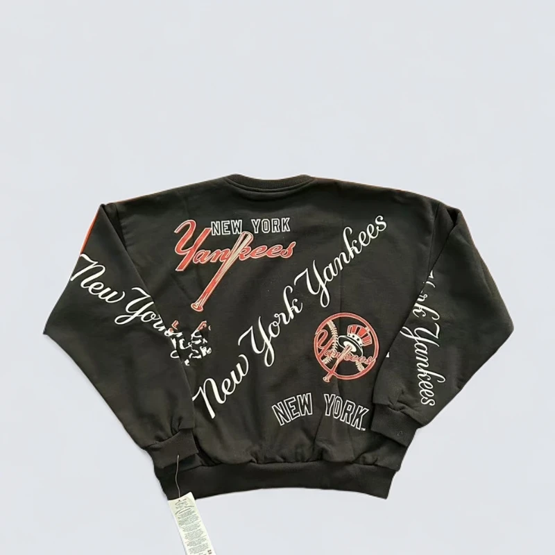 羊基北卡重磅百棉重磅FOG版型长袖印花T恤黑色圆领秋冬