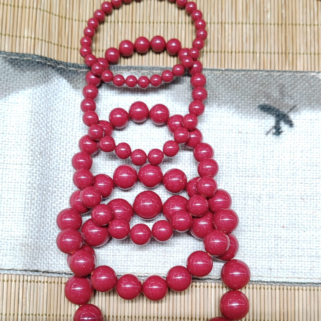 含辰砂工艺品高含量天然红晶砂男女通款素手串