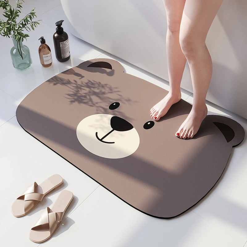硅藻泥地垫浴室强吸水动物地毯卫生间门口防滑速干脚垫厕所异形垫
