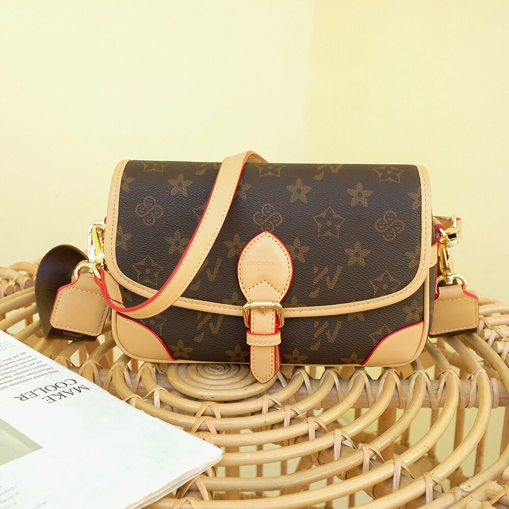 古仔轻奢女包（法棍包）时尚单肩斜跨包女士经典印花肩包简约斜挎包