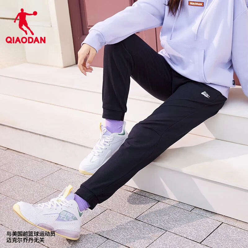 中国乔丹运动裤女2025春季爆款束脚针织裤长裤宽松裤子时尚休闲裤