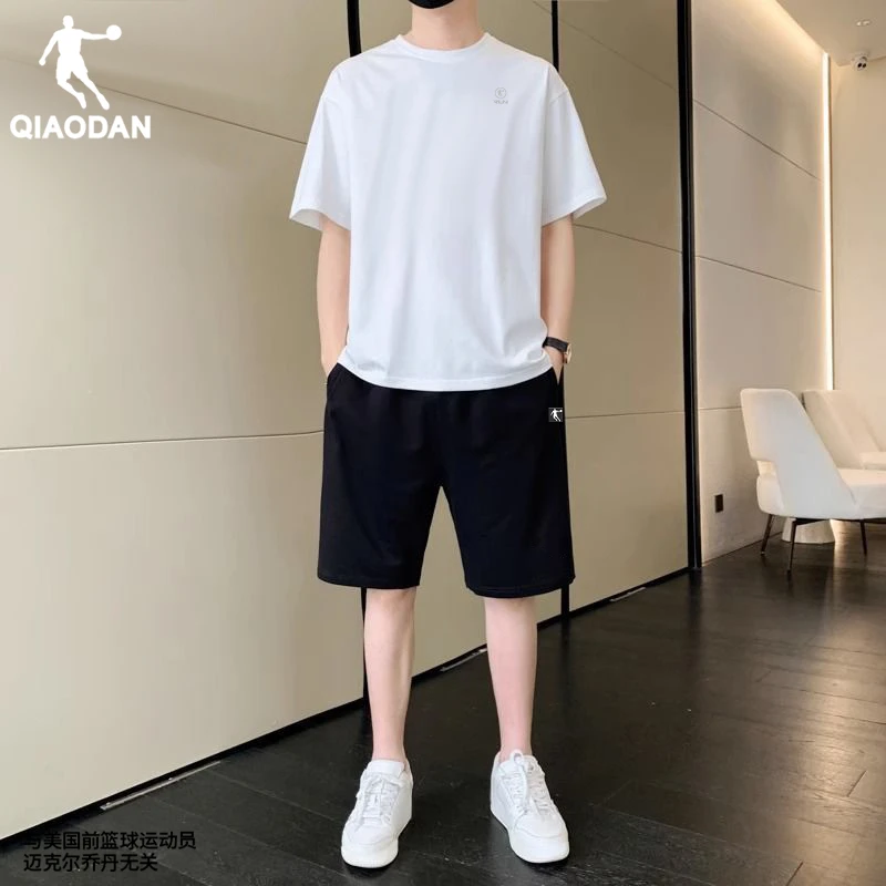 中国乔丹运动套装男款夏季休闲百搭潮流速干套装男款XNT23231242R