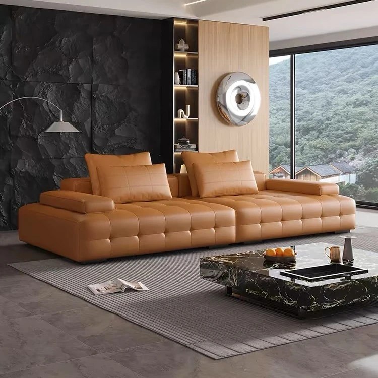 劳伦斯真皮沙发意式极简头层牛皮客厅轻奢现代别墅大小户型大平层