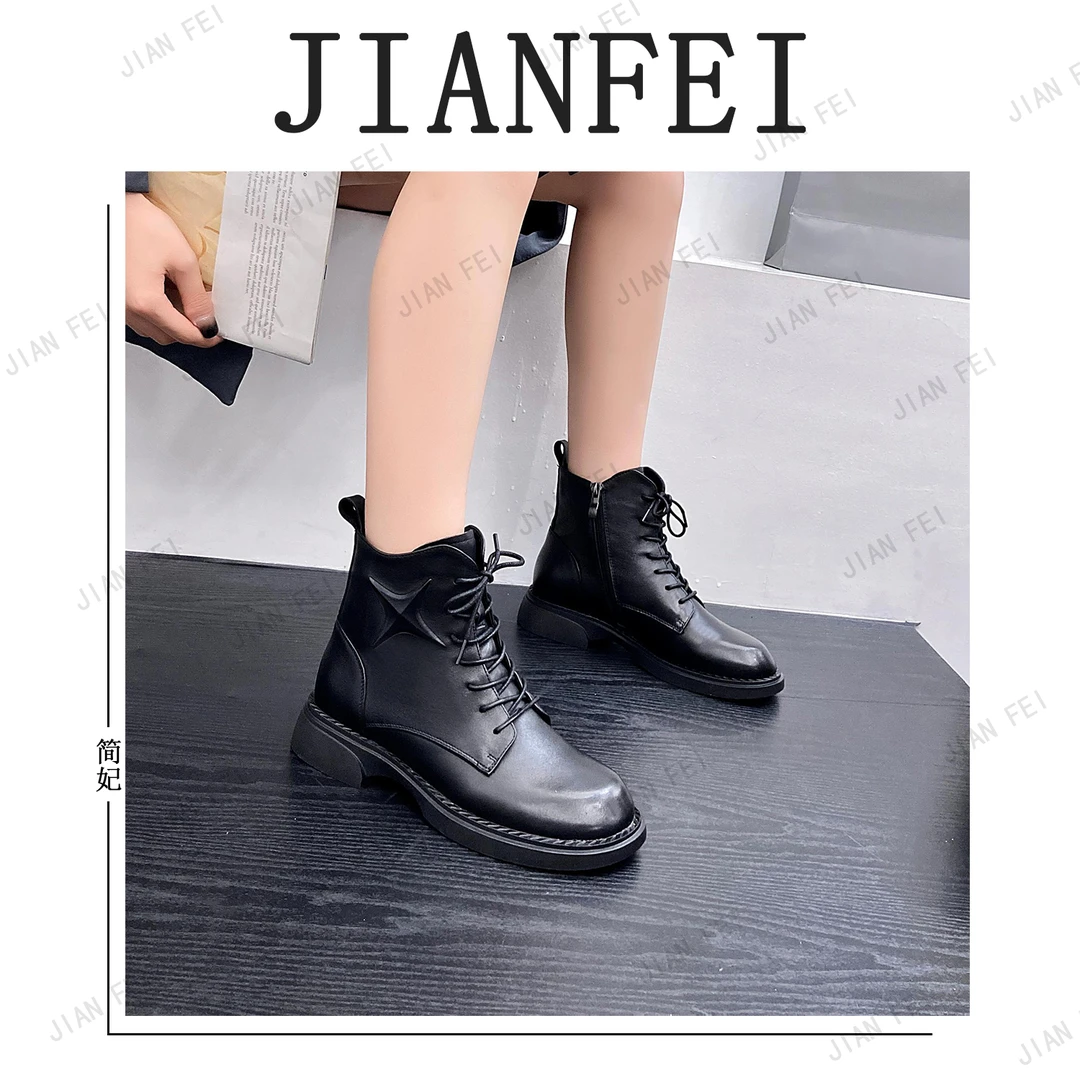 MD5862-3（聚水潭） 女士休闲鞋时尚百搭英伦风加绒潮流圆头