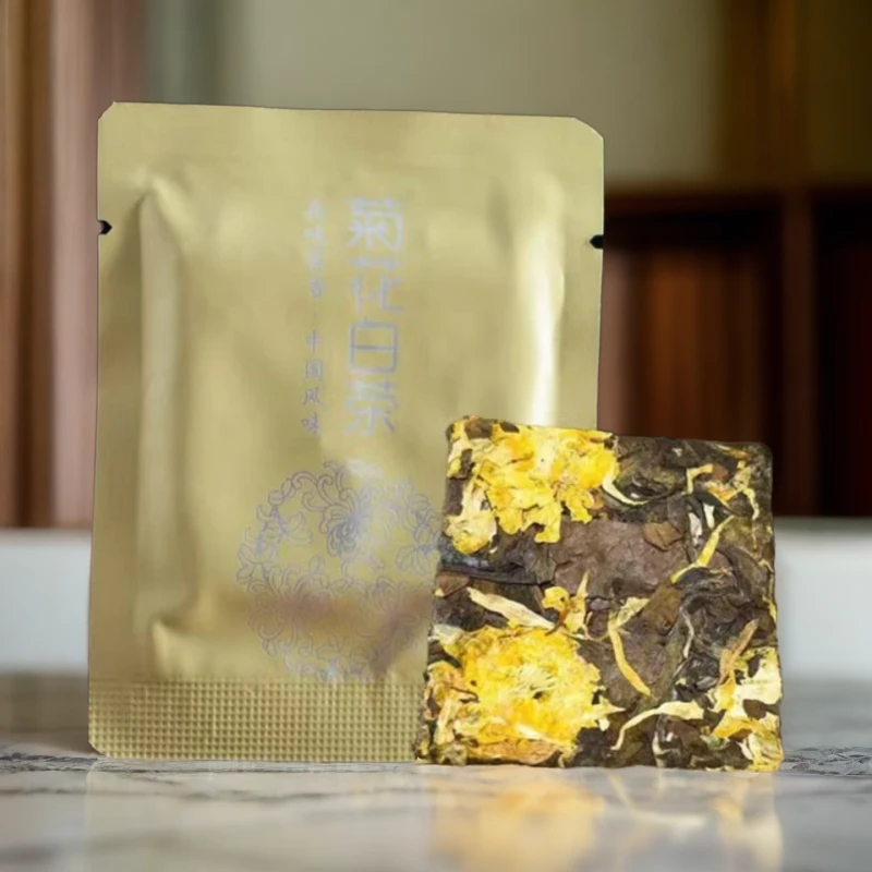 独立包装菊花白茶小饼干一片一泡小包装福鼎老白茶小方片传统工艺