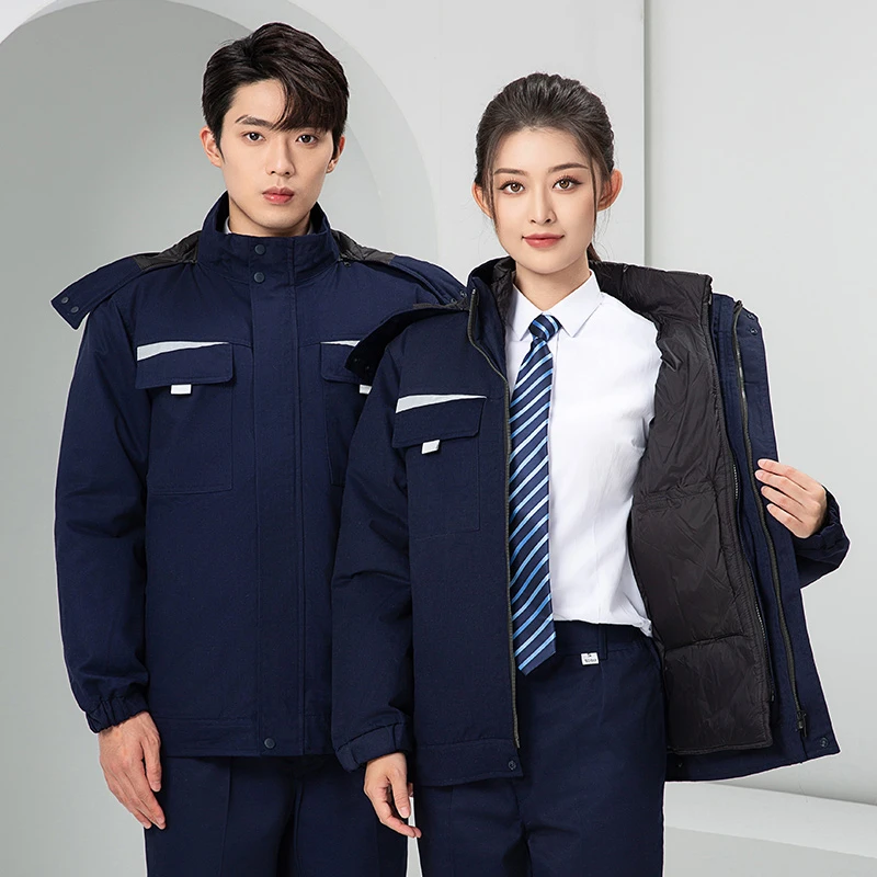 冬季工作服棉衣男女劳保服套装加厚棉袄冷库防寒棉服冬装定制工装