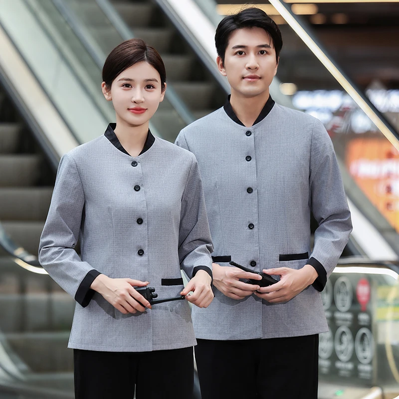 保洁员工作服定制物业地产商场医院后勤清洁员工秋冬工装印LOGO