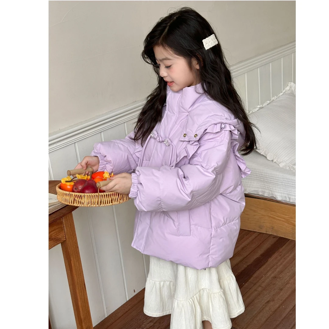 2024冬季女中童加厚保暖新中式盘扣羽绒服D020