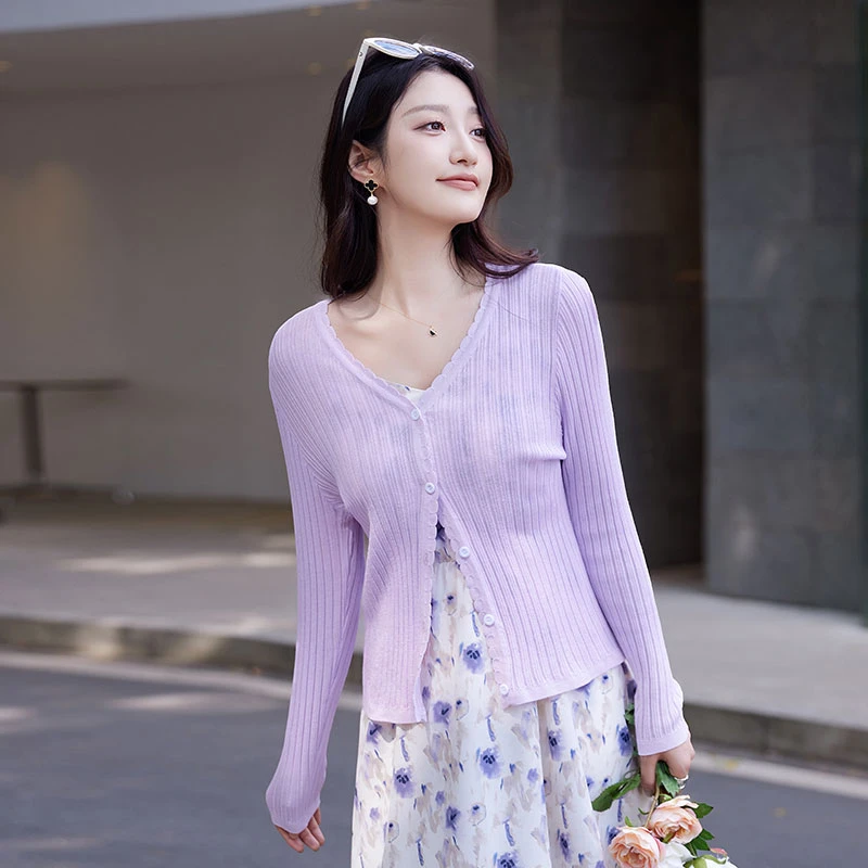 奢姿2023夏装新款胖妹妹大码女装时尚百搭针织开衫简约休闲短外套