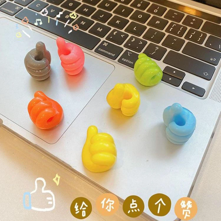 大拇指挂钩理线器桌面数据线固定创意卡通贴可爱充电透明双面家用