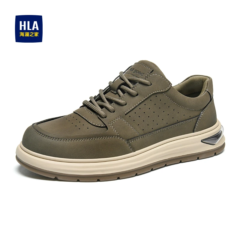 HLA/海澜之家 休闲板鞋 系带男鞋 时尚潮流低帮鞋 雅丹风