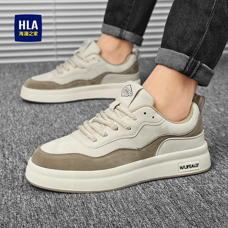 HLA/海澜之家2024春季男鞋潮流百搭小白鞋 舒适耐磨休闲板鞋男577