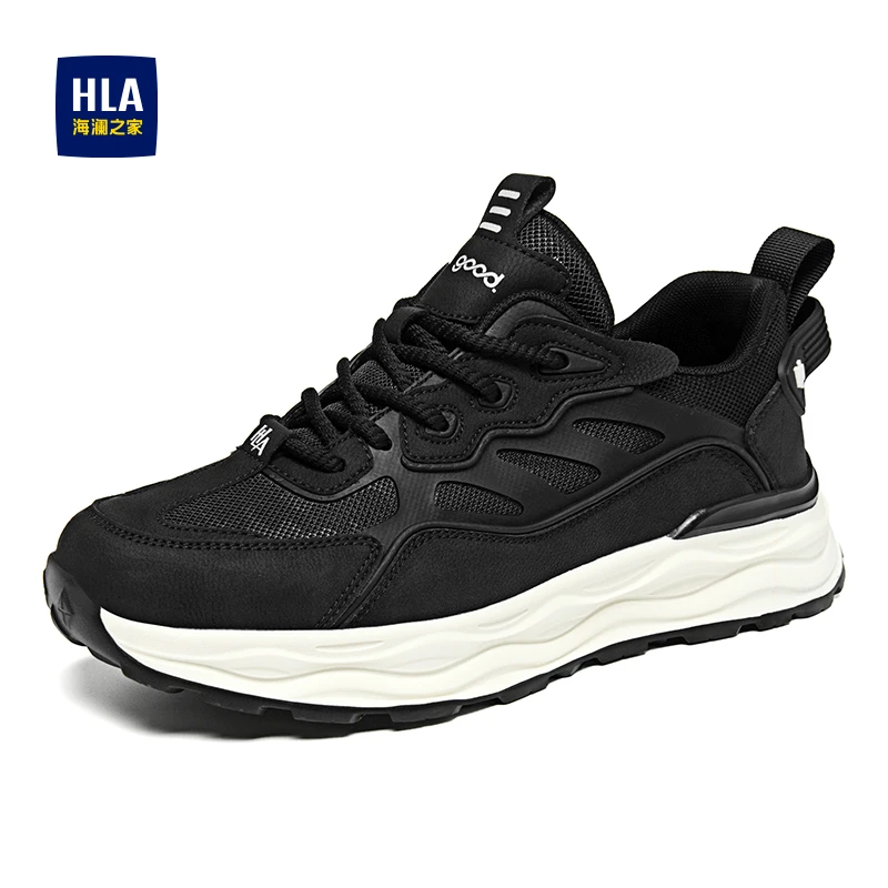HLA/海澜之家休闲鞋男鞋秋季款复古老爹鞋舒适厚底增高减震运动鞋