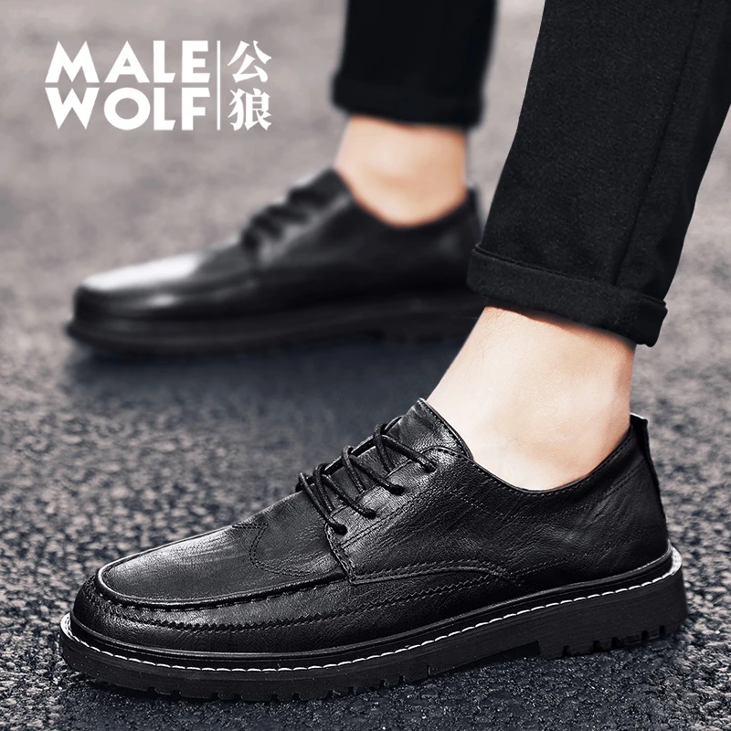 男士皮鞋新款软底2025春季新品百搭正装鞋休闲商务鞋黑色工作男鞋