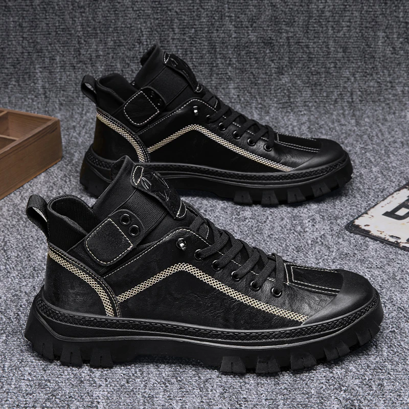 LOKRBINNO/勞奇賓奴马丁靴2024新款高帮皮鞋国潮工装鞋