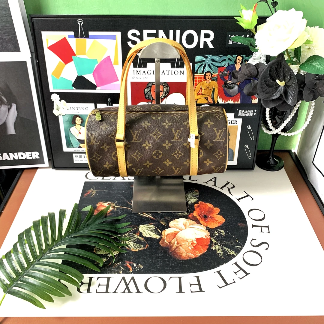95新 LouisVuitton/路易威登 LV老花黄皮巴比龙26/路易威登斜挎包