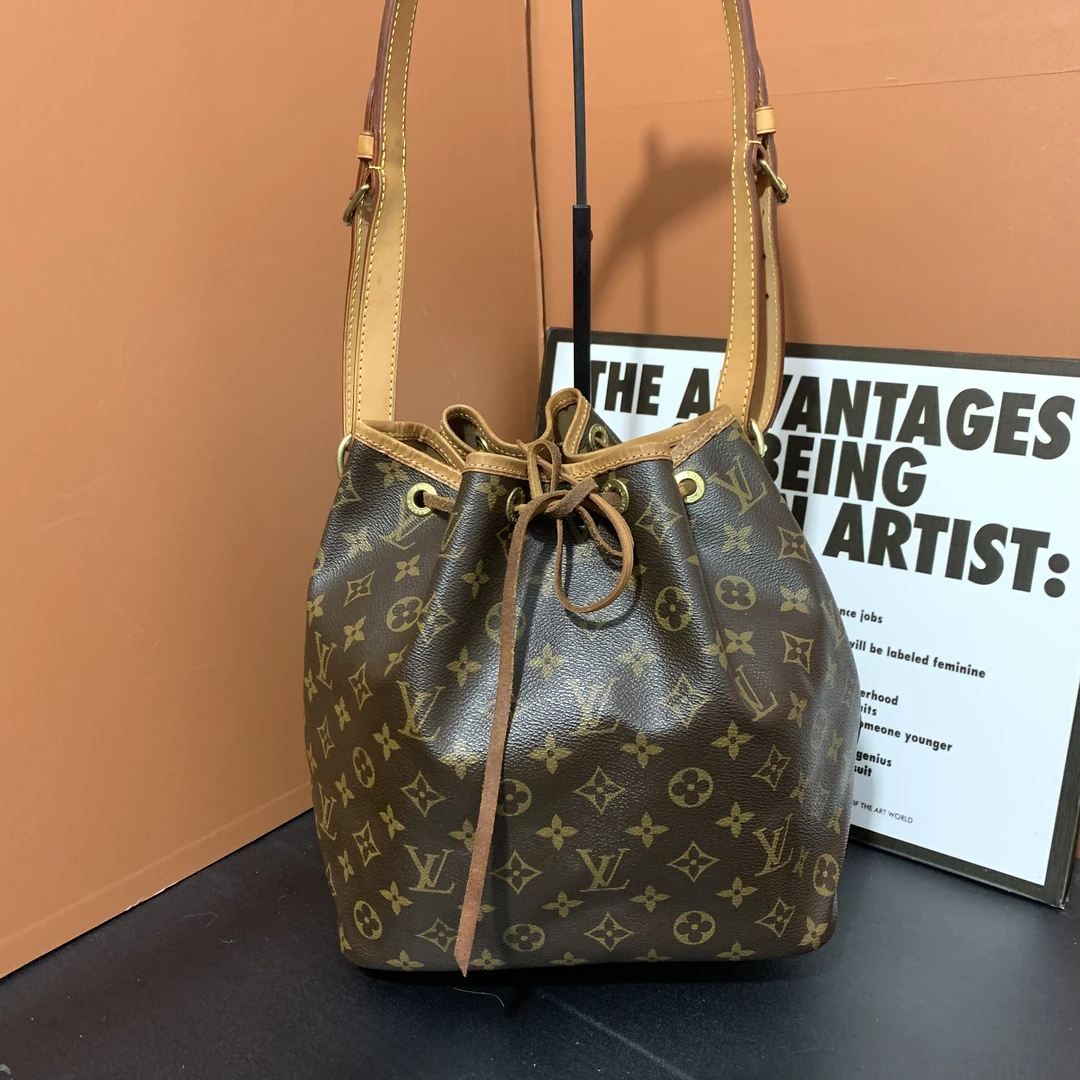 95新 LouisVuitton/路易威登 小怡中古/LV老花抽绳水桶/单肩包
