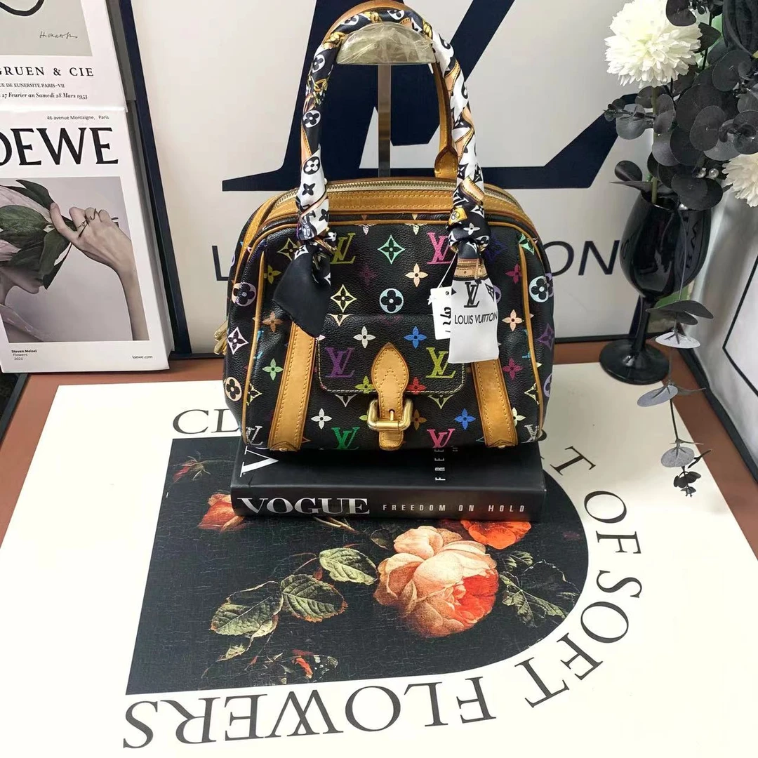 95新 LouisVuitton/路易威登 LV单肩包/黑三彩/路易威登保龄球