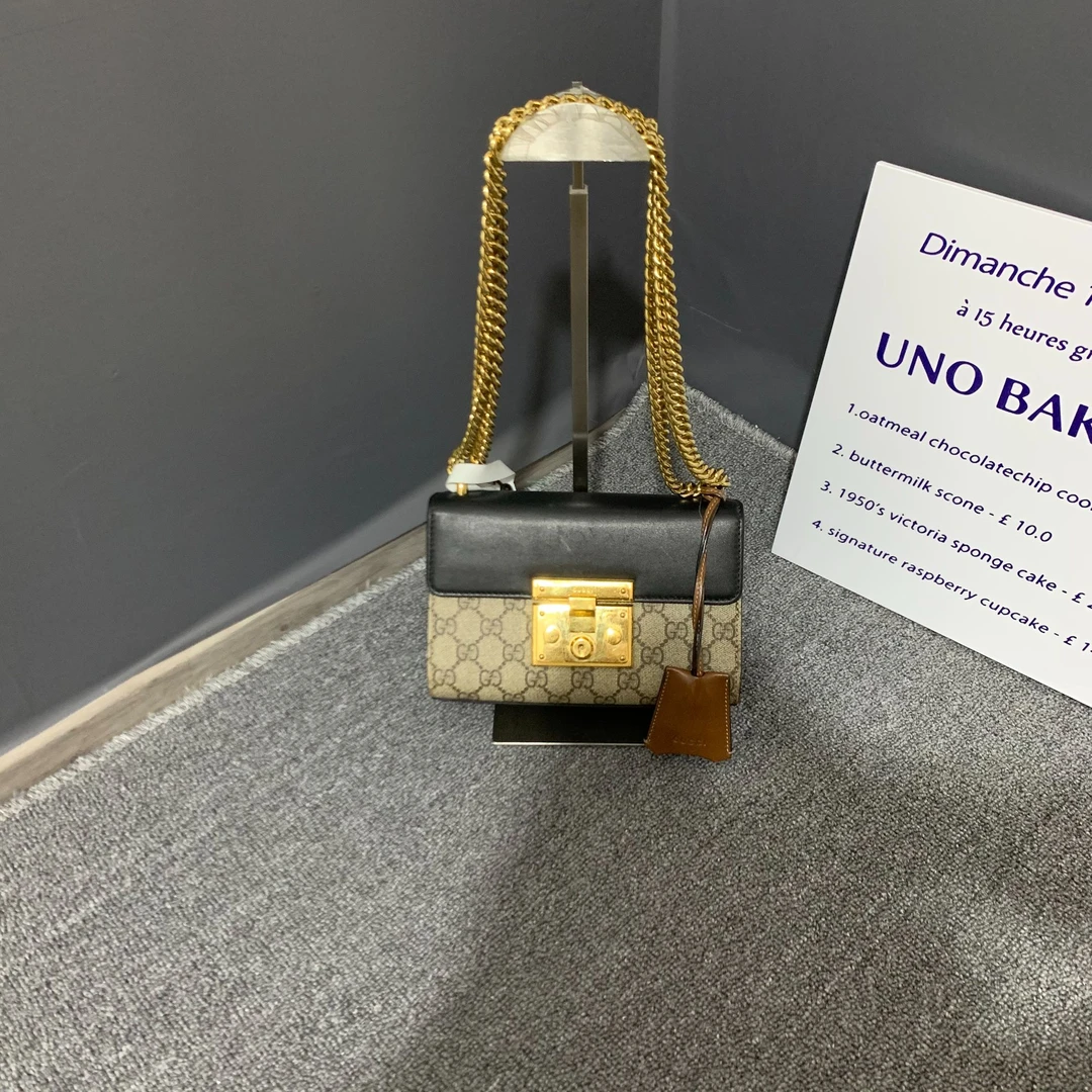 95新 GUCCI/古驰 小怡中古/ GUCCI/古驰黑拼月光宝盒/斜挎包