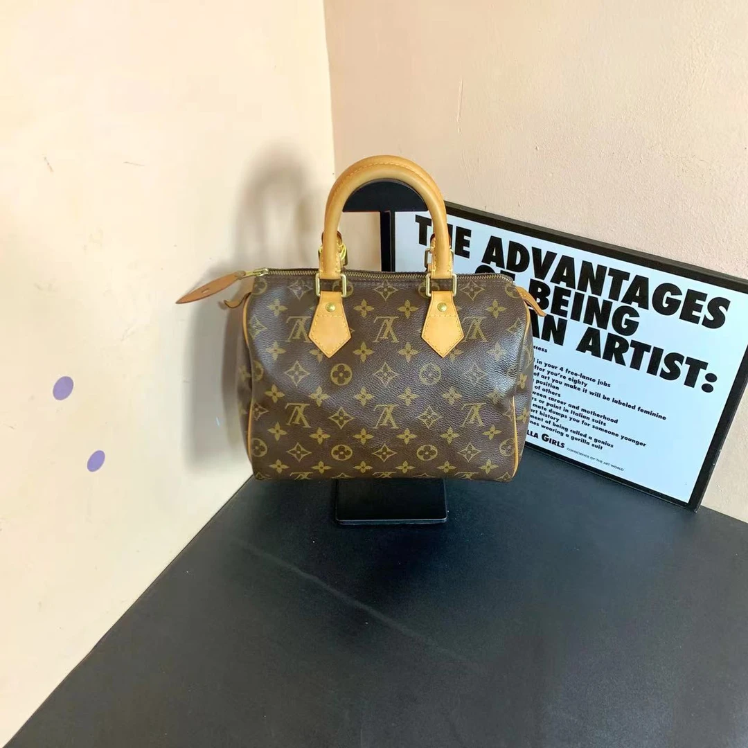95新 LouisVuitton/路易威登 小怡中古/LV波士顿25/老花手提包/