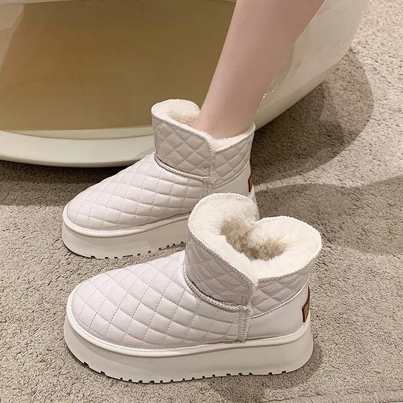 红蜻蜓牌厚底雪地靴女2023新款冬季防水防滑加绒加厚洋气保暖棉鞋