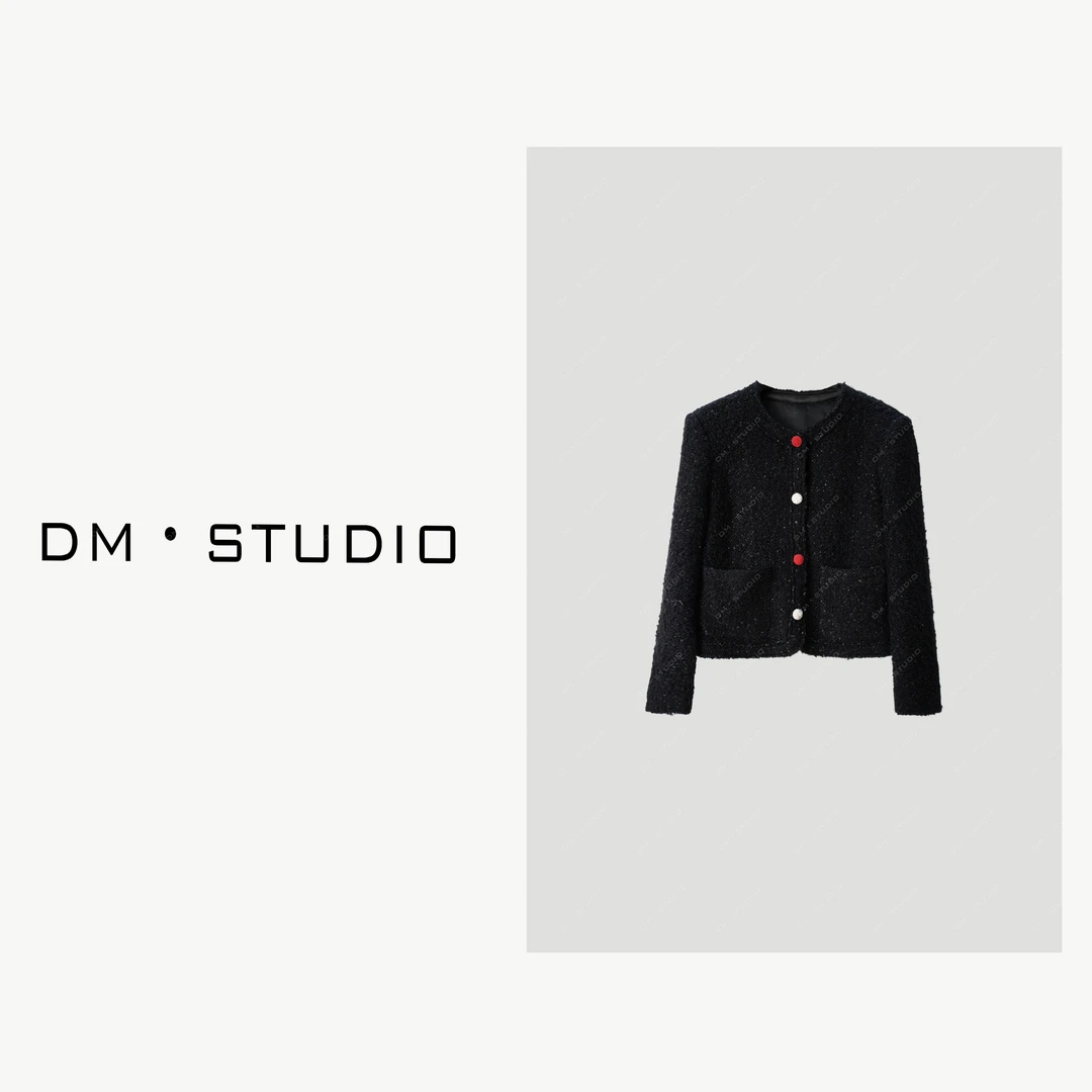 -DM•STUDIO/（含羊毛）轻奢优雅新中式小扣圆领小香外套（A2755）