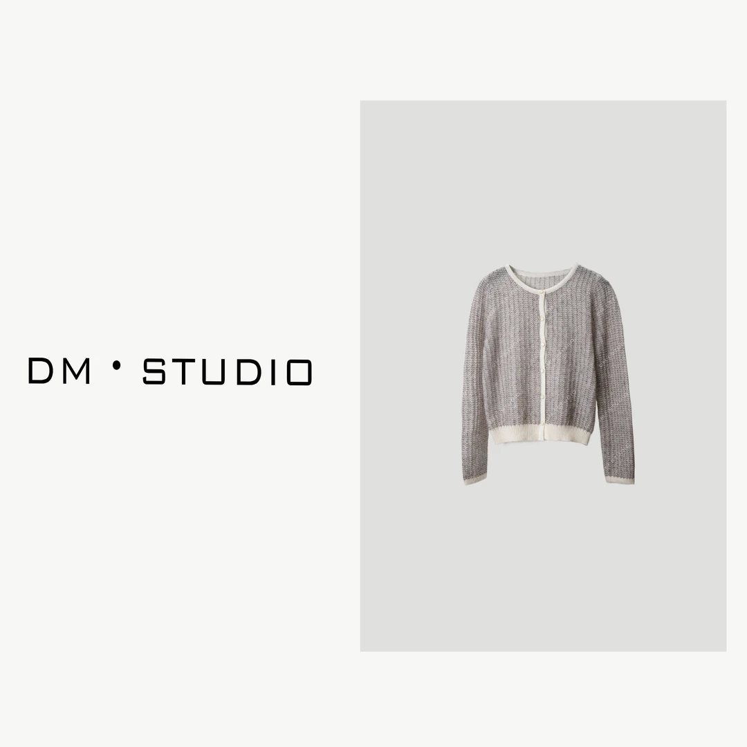 -DM•STUDIO/气质全羊毛+康宝莱马海混纺针织开衫外套（25101）
