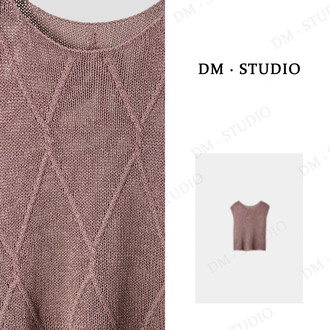 -DM•STUDIO/极简纯色百搭针织马甲背心（X71107）