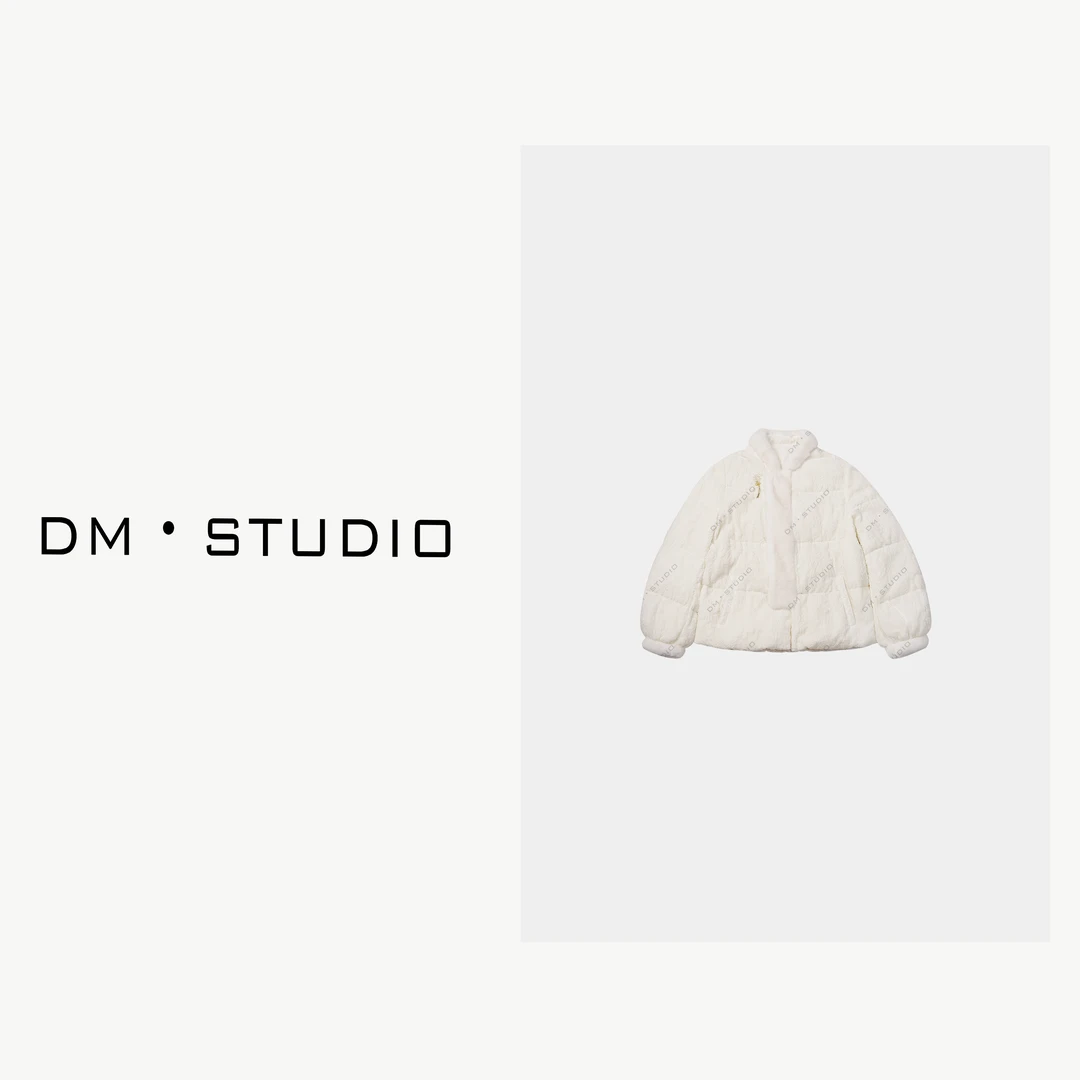 -DM•STUDIO/秋冬静奢拼毛领100%真丝丝绒90白鹅绒服（886692）