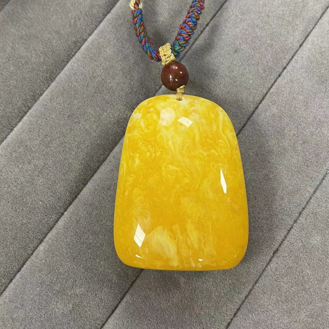非金属树脂吊坠 高端珠宝气质轻奢鸡油搅拌纹黄吊坠合成DL417