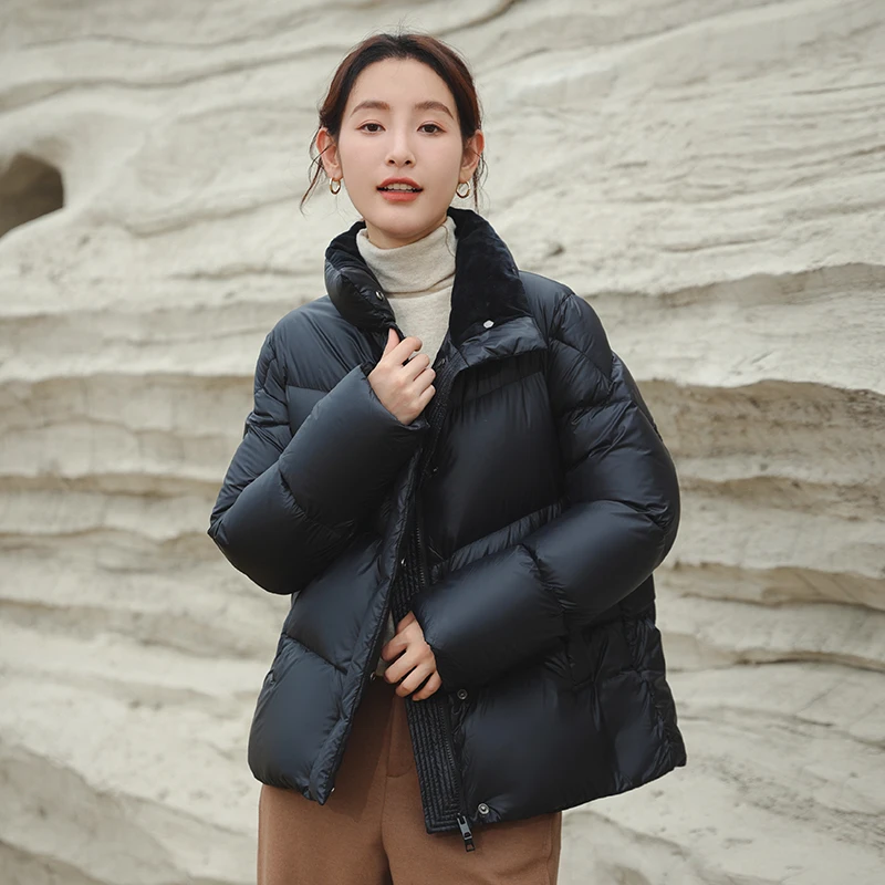 羽物YUGIFTS新款加厚宽松短款羽绒服高端95白鹅绒 BP23419