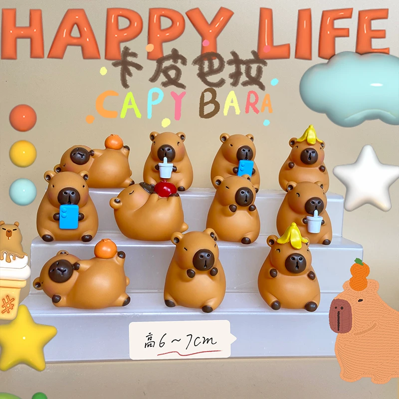 超萌卡皮巴拉小孩迷你玩具房间装饰网红桌面小摆件治愈女生神器