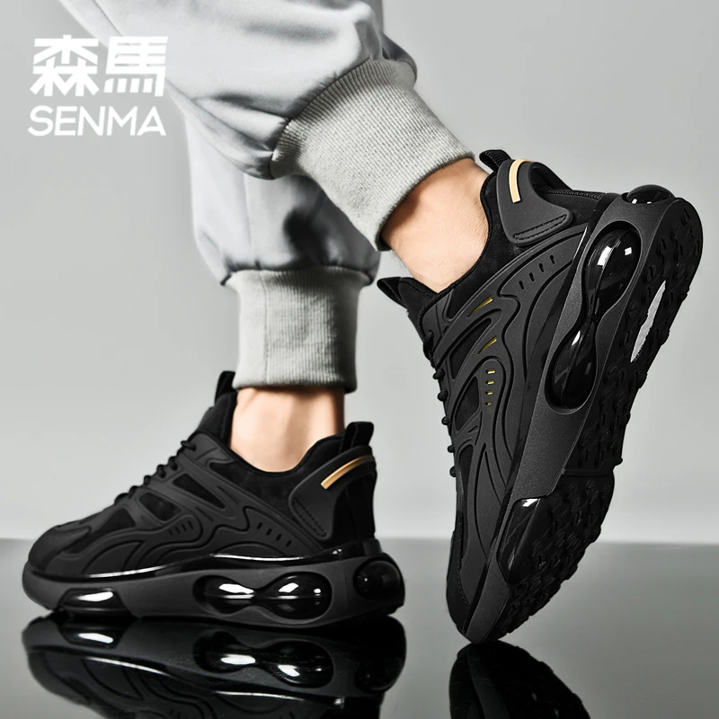 森马气垫运动鞋秋冬季加绒2024新款单鞋男款增高老爹休闲百搭男鞋