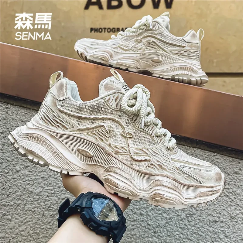 SENMA/森马男鞋2024新款厚底增高休闲潮鞋男士秋季百搭运动老爹鞋