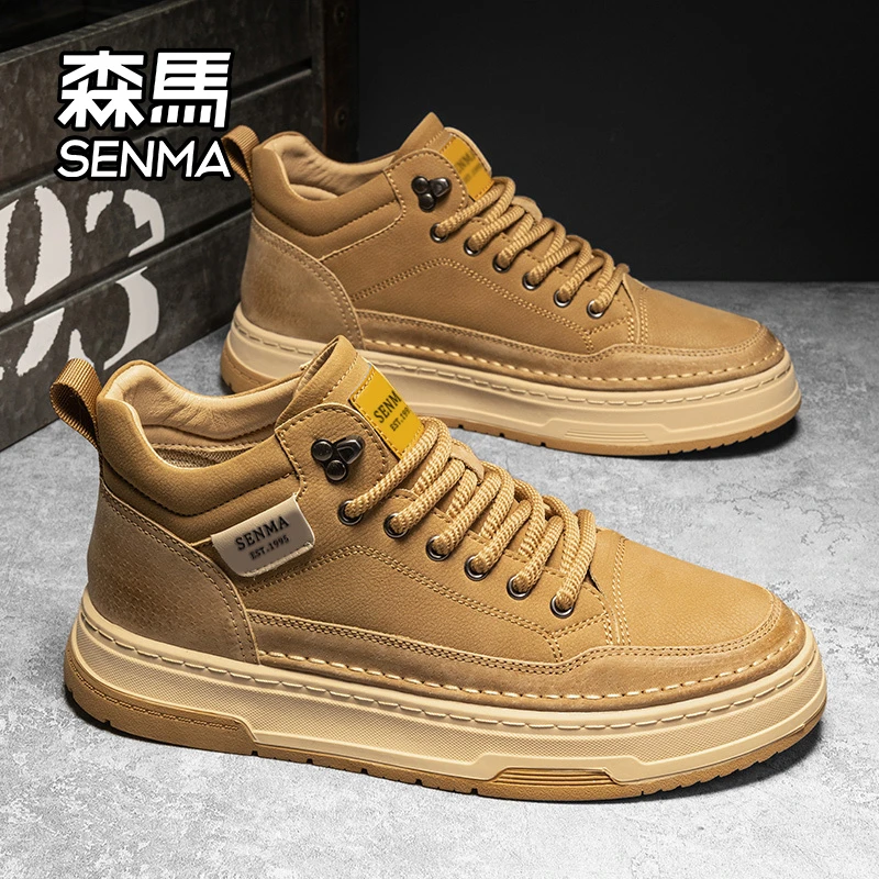 森马马丁靴男2024新款秋季英伦复古工装靴厚底男士增高休闲短靴