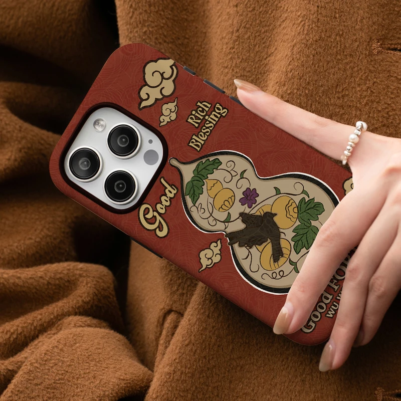 福禄双全寓意进口韩国菲林手机壳适用iphone16PROMAX全包15/14/13