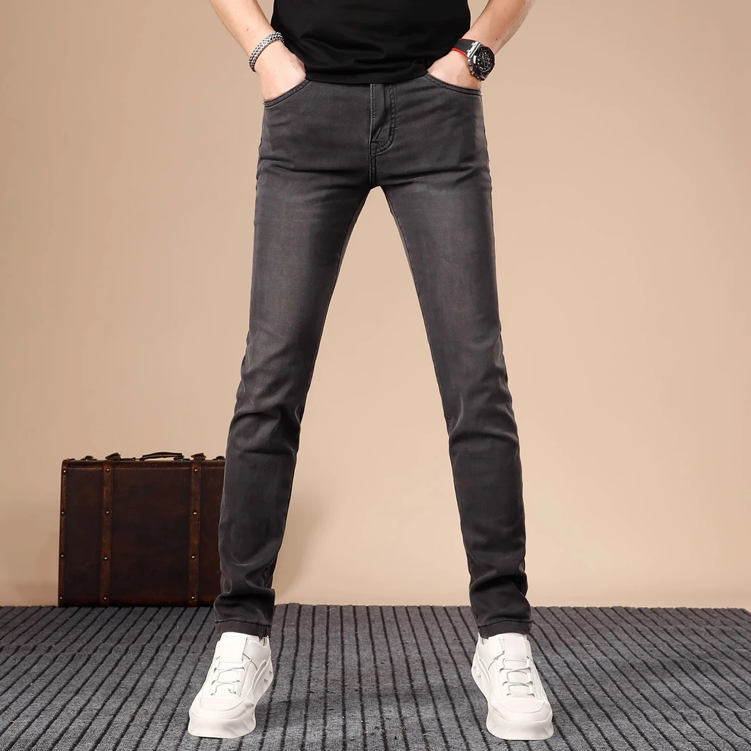 WITI高端黑色冰丝薄款牛仔裤男修身小脚2024新款潮牌百搭休闲裤子