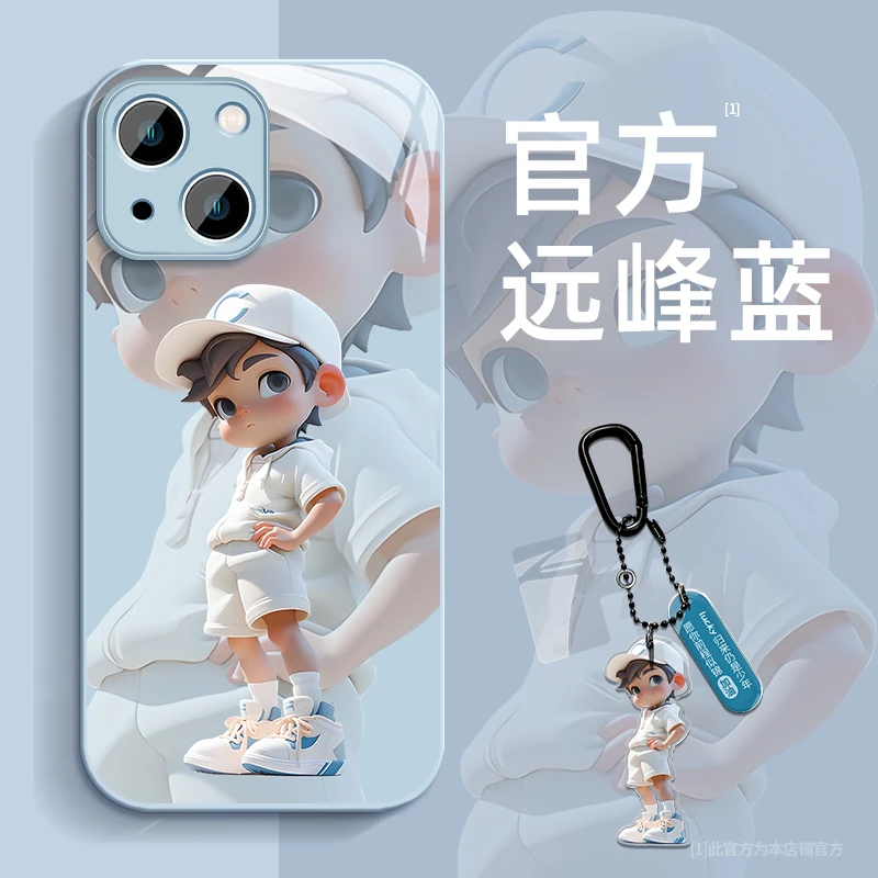 棒球男孩钥匙扣苹果iPhone14高级感13ProMax防摔14Pro网红手机壳