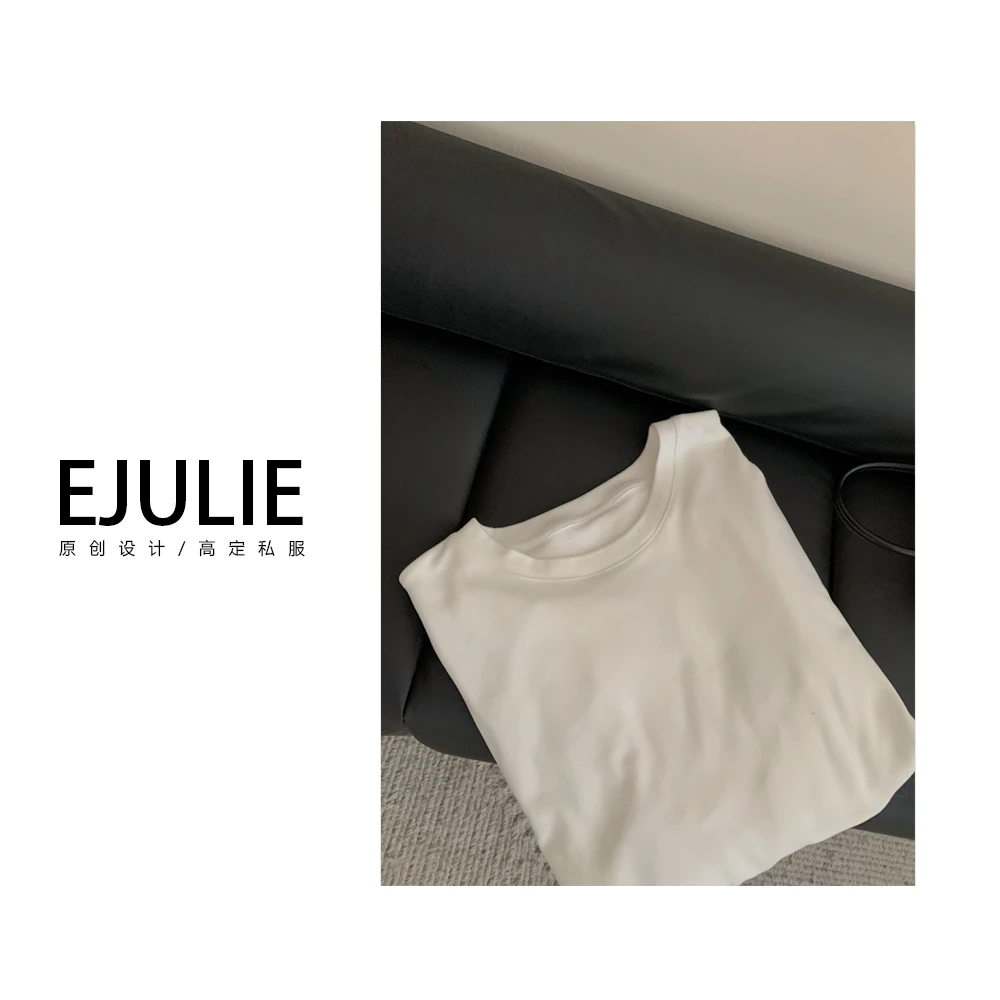 【EJULIE】封神小白t 德绒双面磨毛加厚小白t恤