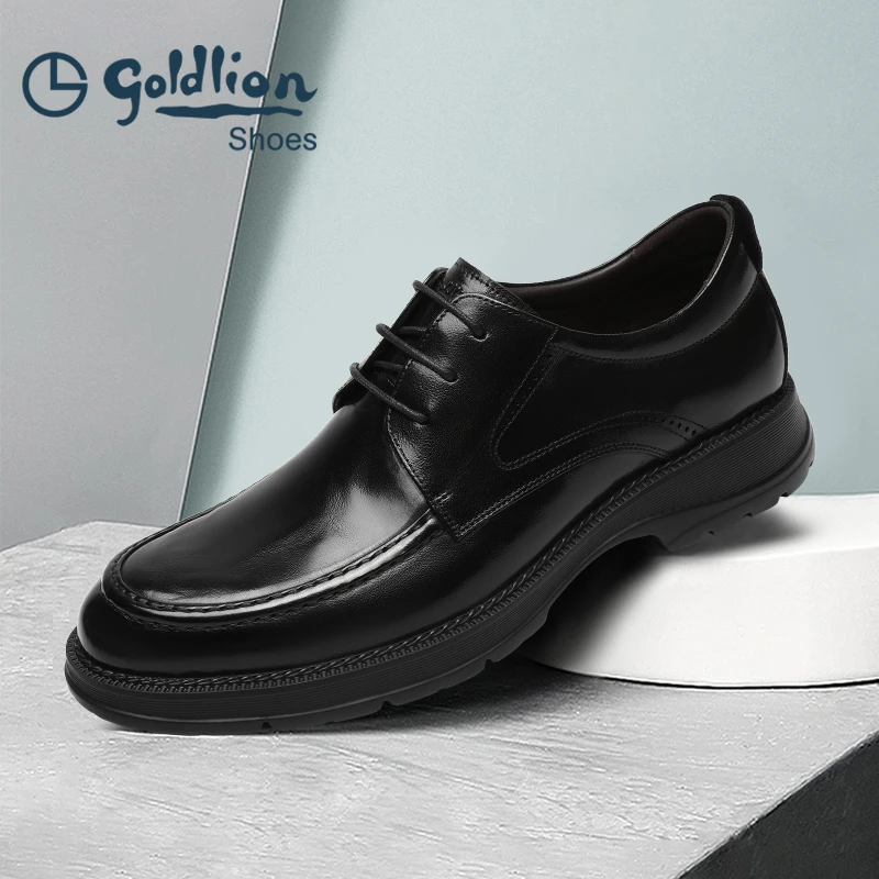 【大码到47码】金利来男鞋新款商务休闲系带软底德比鞋520430187