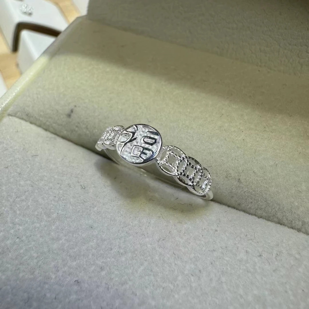 足银戒指  655福字钱币戒指