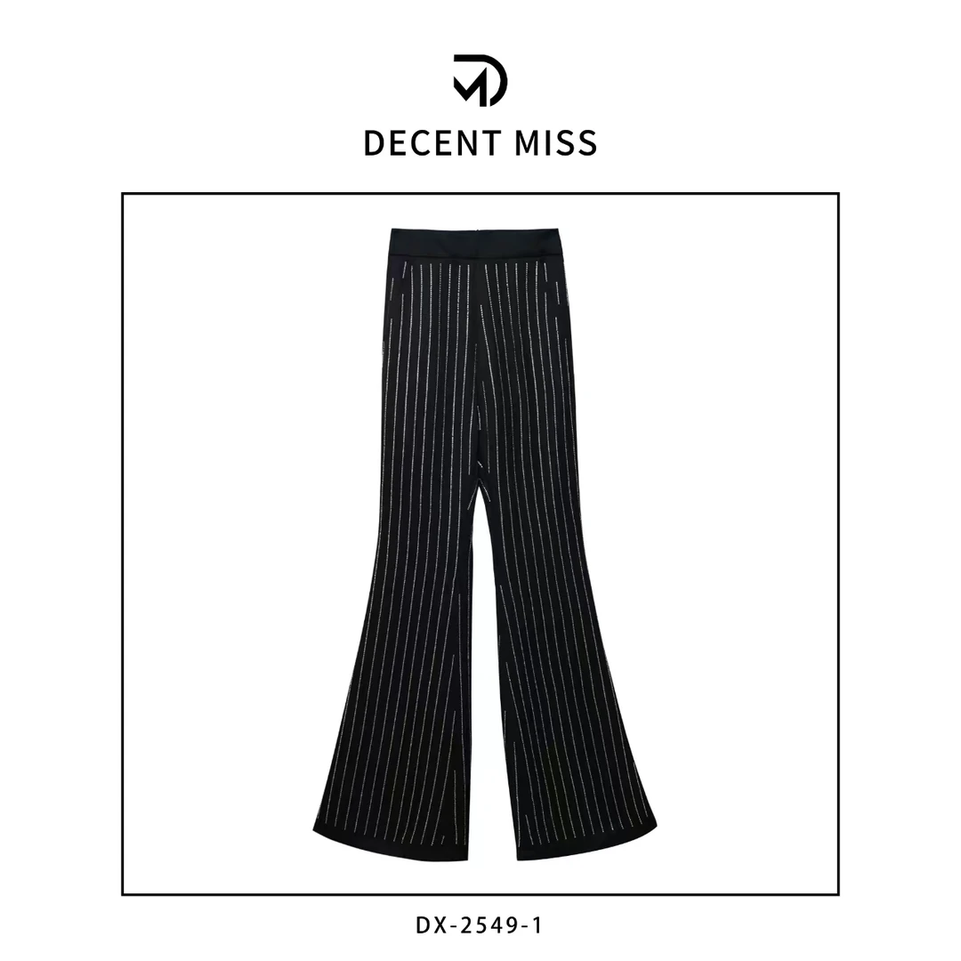 【高端定制&原创设计】Decent miss高级定烫钻松紧裤子DX-2549-1