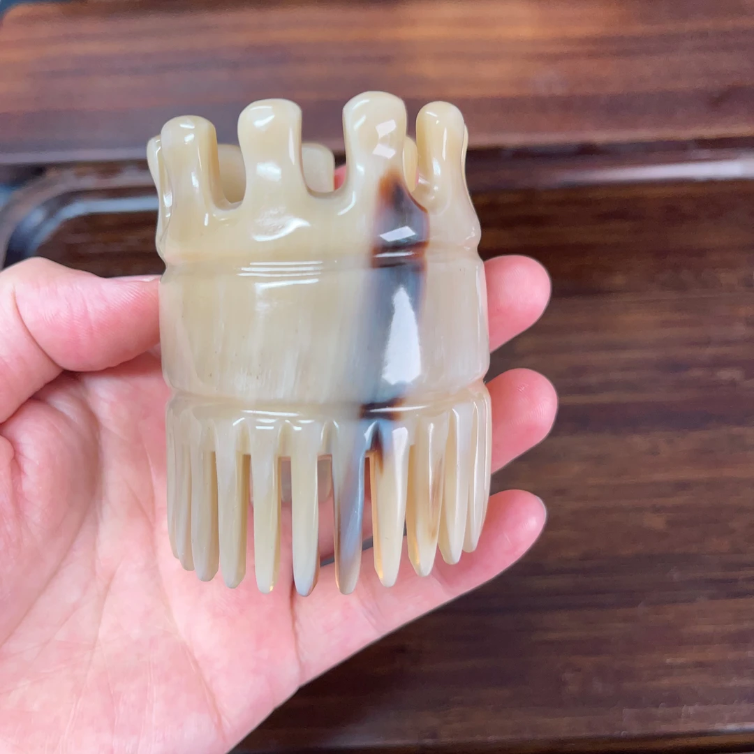 【千航】天然牦牛角梳子头部按摩梳洗头梳经络疏通头疗刷头