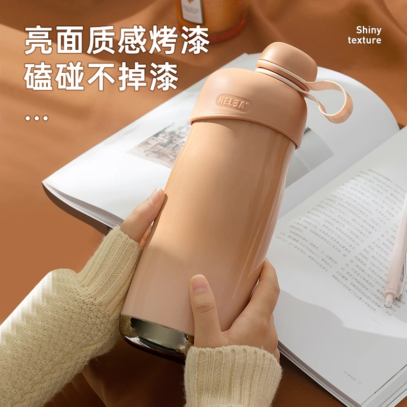 物生物乐游保温杯大容量吸管喝水杯子女生高颜值不锈钢女新款简约
