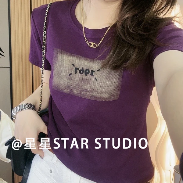 1967印花 XH1105 2025夏季韩版显瘦休闲短袖女宽松百搭