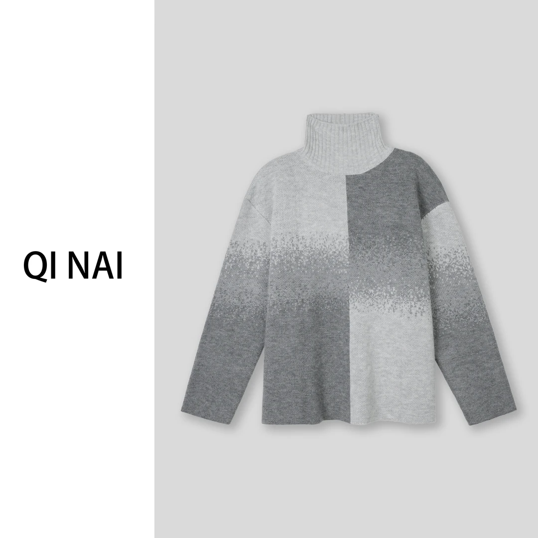 七奈推荐【予求】高级感时尚宽松渐变毛衣上衣QN11381